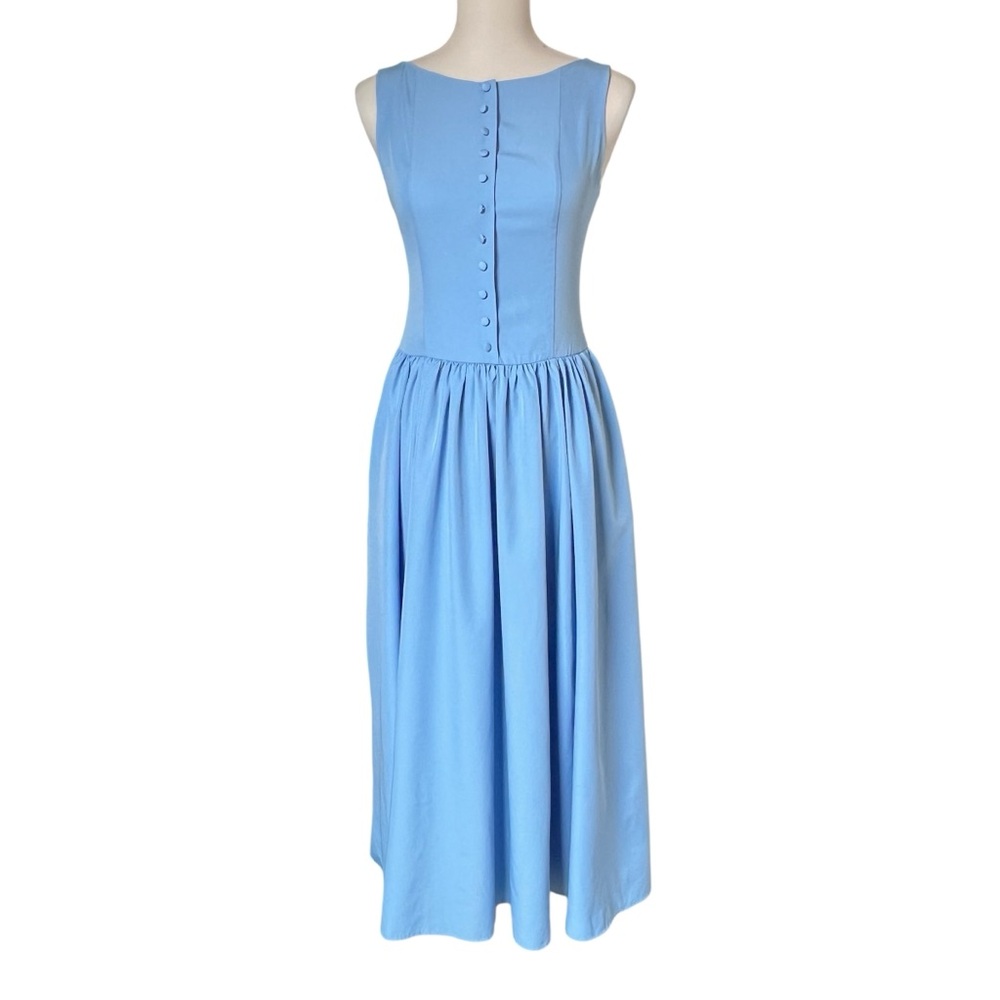 Commense XS Blue Sleeveless Flowy Spring Easter Summer Midi Dress
